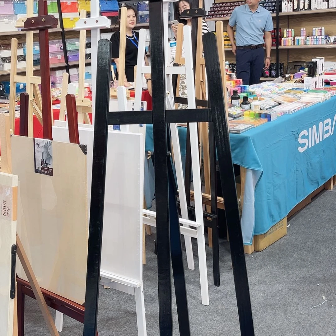 木质1.75米黑色烤漆画架