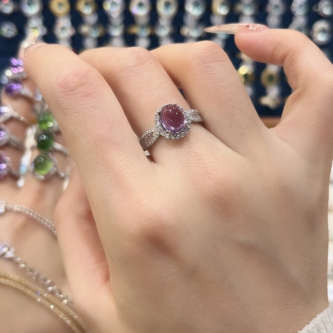 紫晶女款银S925镶嵌戒指