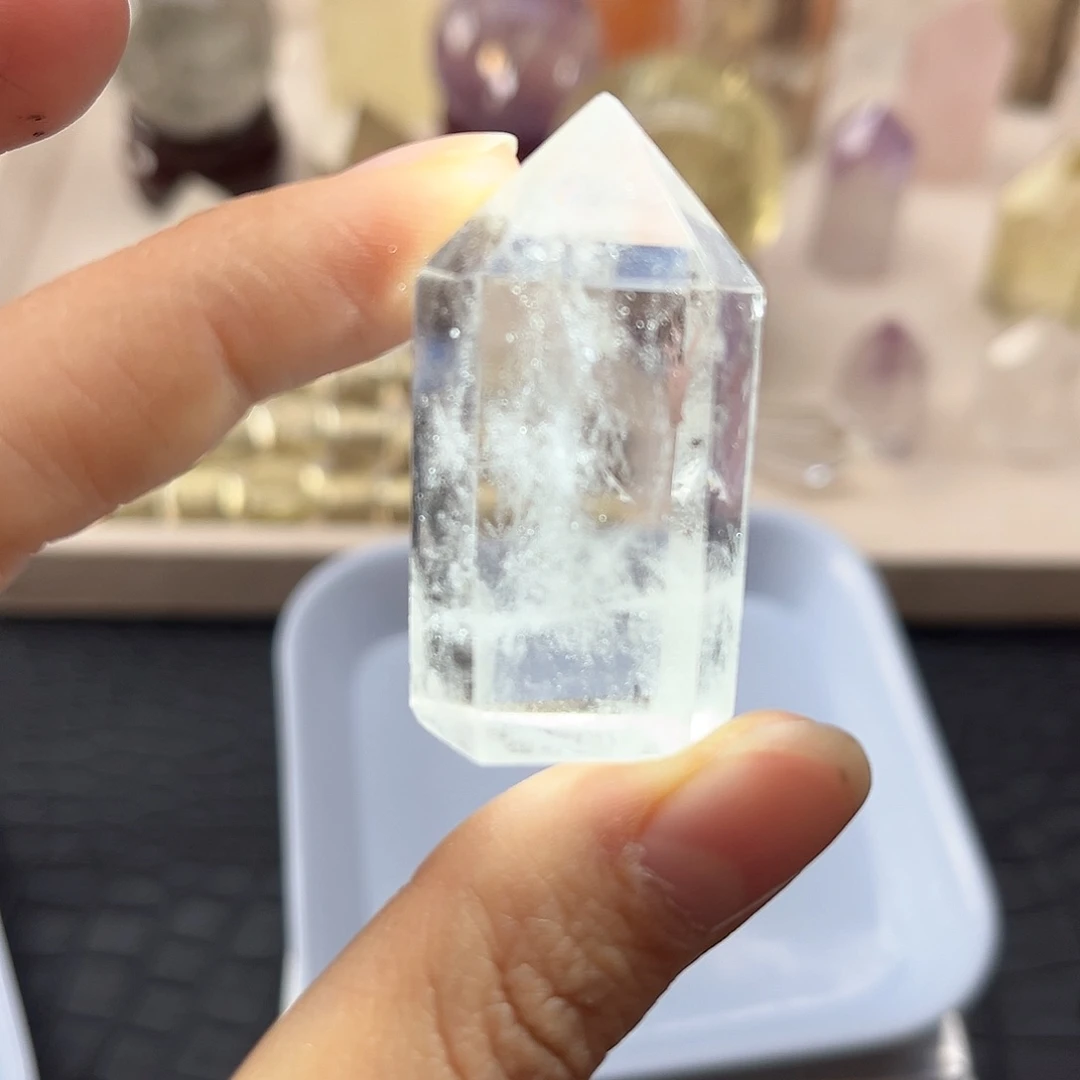 珠宝半成品水晶未镶嵌68蓝针柱