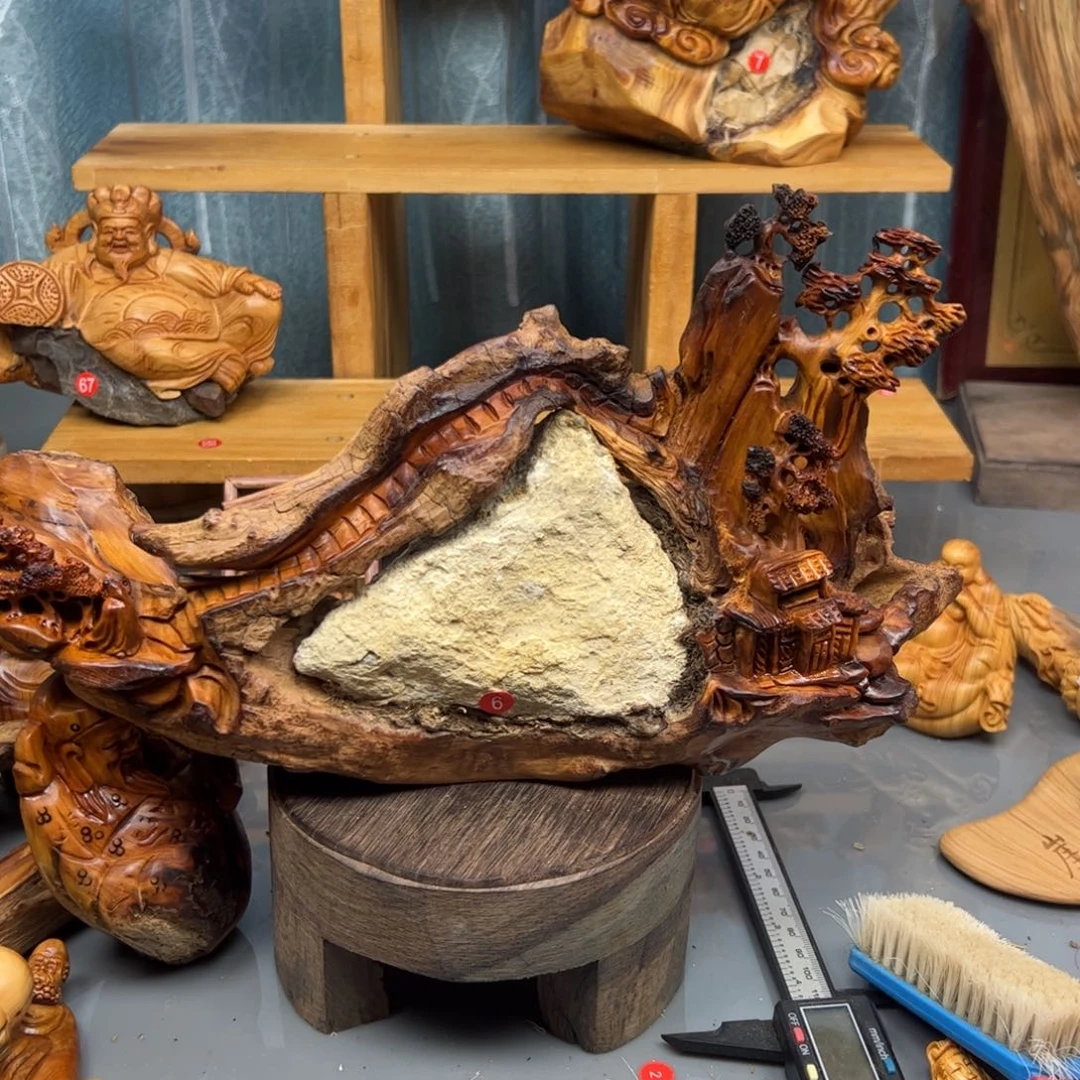 只***跑柏木崖柏木摆件手把件