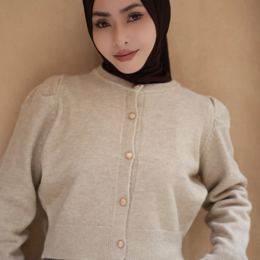 秀英.菲戈复古法式气质简约【圆领短款开衫】显瘦针织毛衣外套女