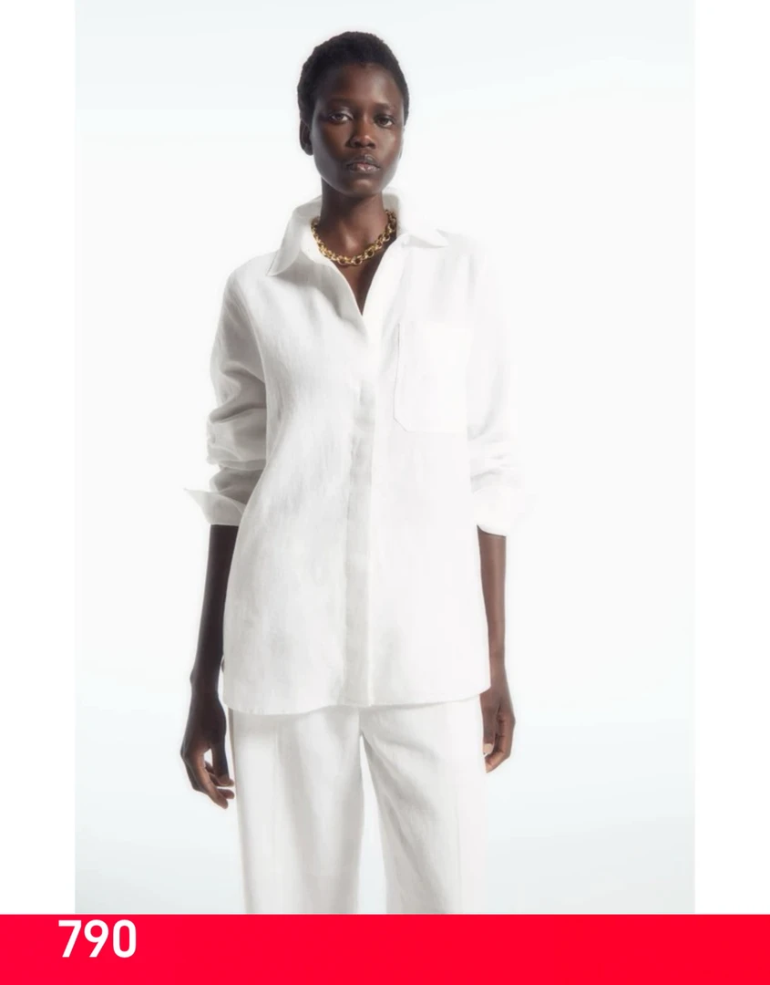 【贵货！！】co*亚麻翻领纽扣衬衫上衣～