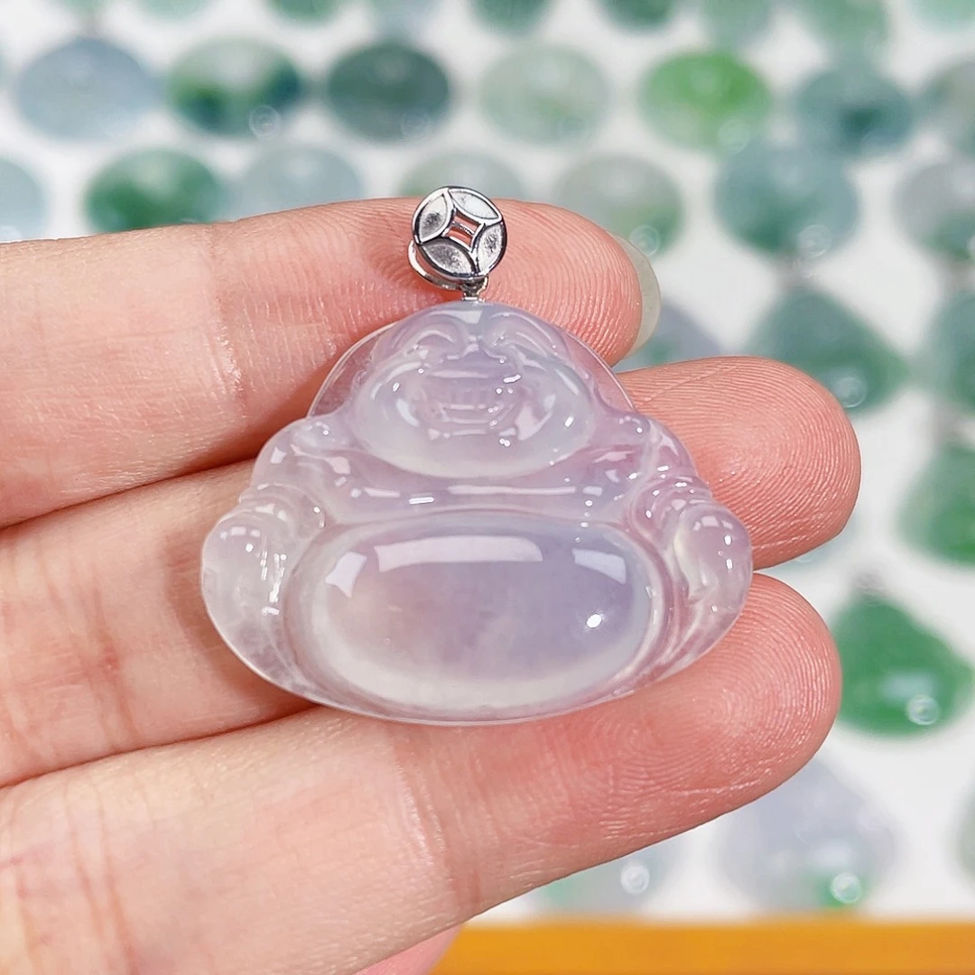 颈饰18K金镶嵌翡翠吊坠