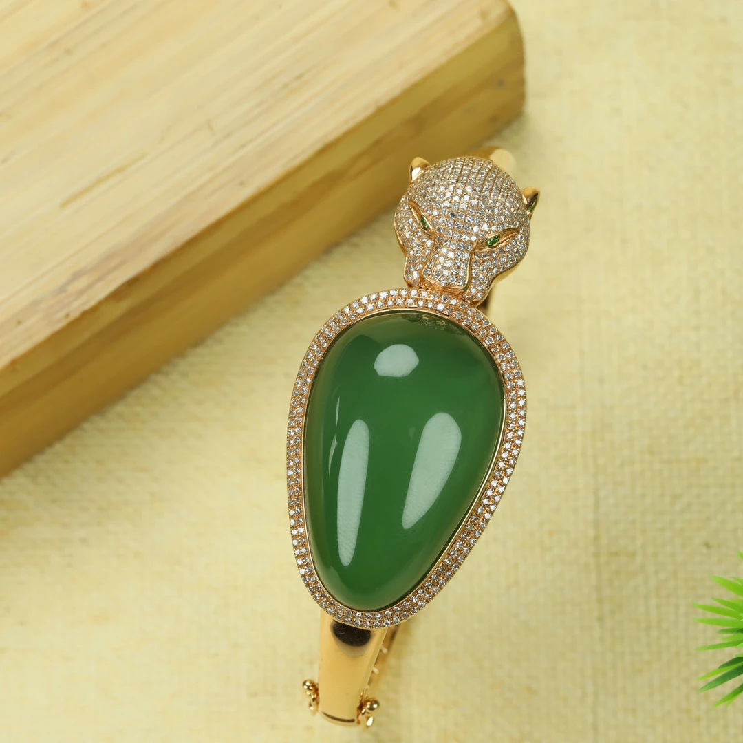 和田玉碧玉手镯18K手镯