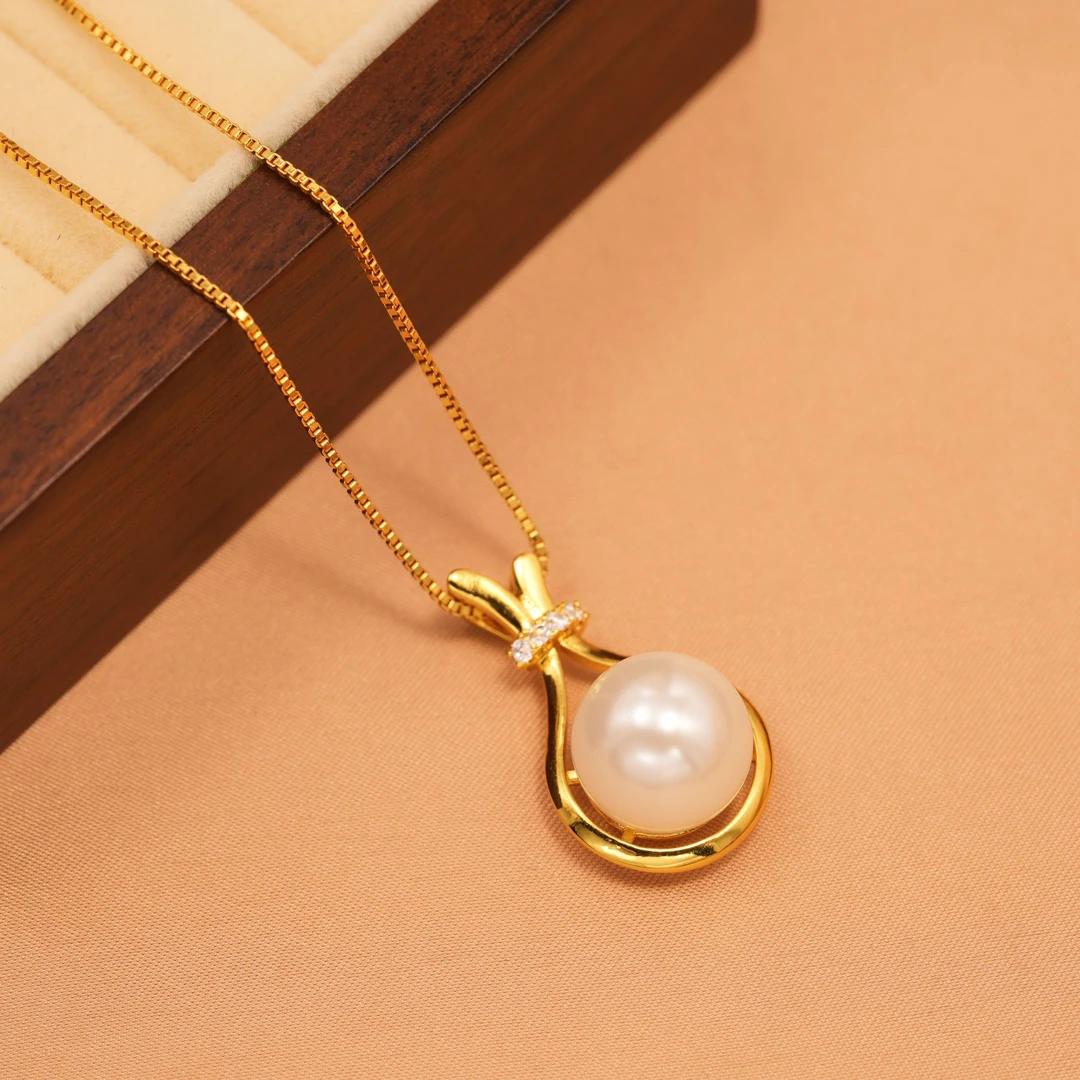 铜合金项链 福袋珍珠项链女2025新款轻奢小众高级感毛衣链颈链ins