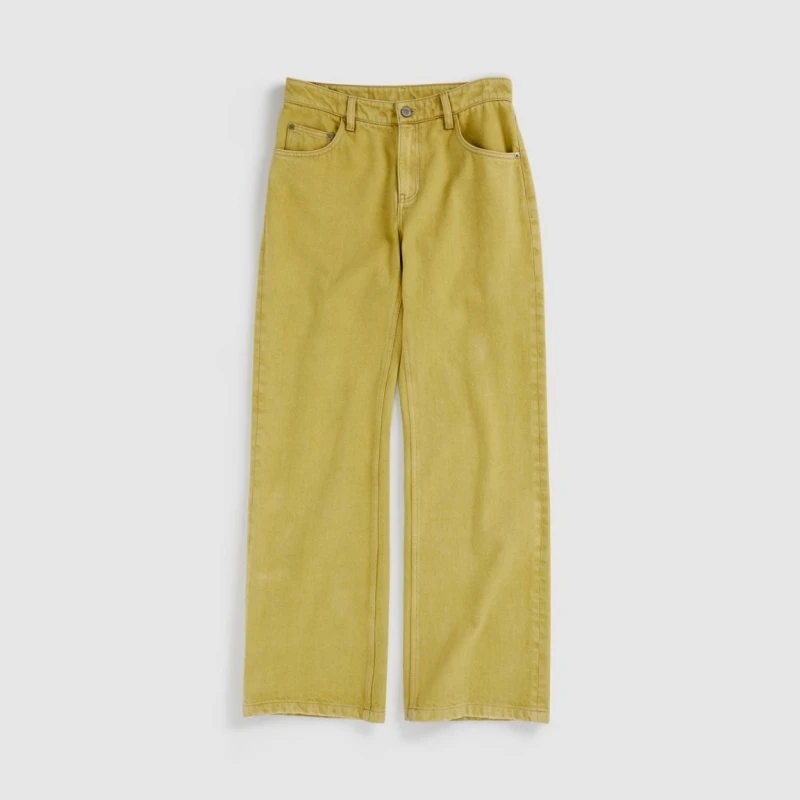 SHORT SENTENCE短句 设计师品牌25春夏新款姜黄色低腰牛仔长裤女