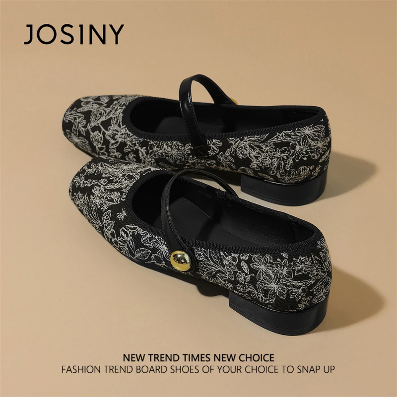 卓诗尼新中式包头凉鞋女2025新款春季粗跟单鞋国风配裙子玛丽珍鞋