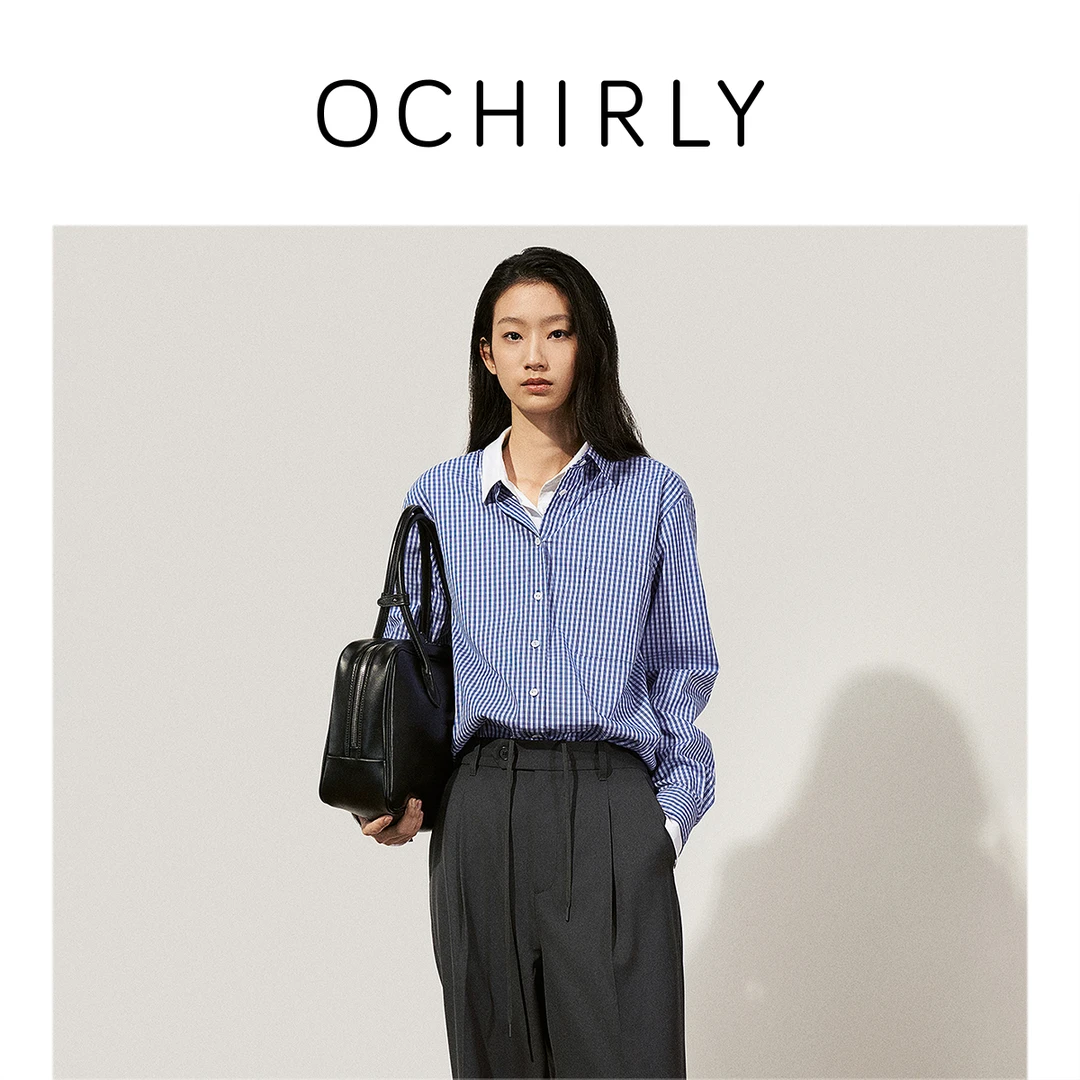 OCHIRLY欧时力格子衬衫上衣内搭静奢感25春季商场同款新品欧若风