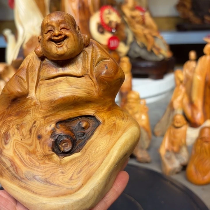 柏木太行崖柏弥勒佛