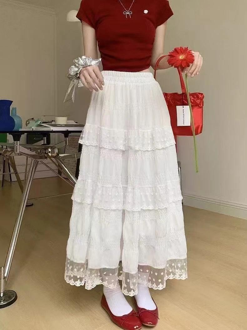 9611款，蕾丝花边，小白裙