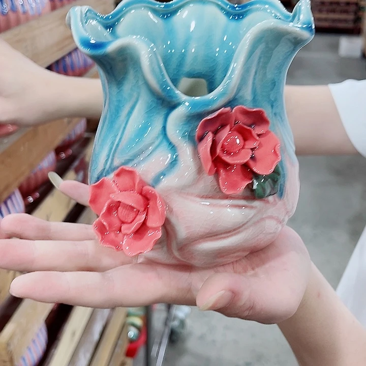 有孔，凑10元包邮陶瓷花盆发货！