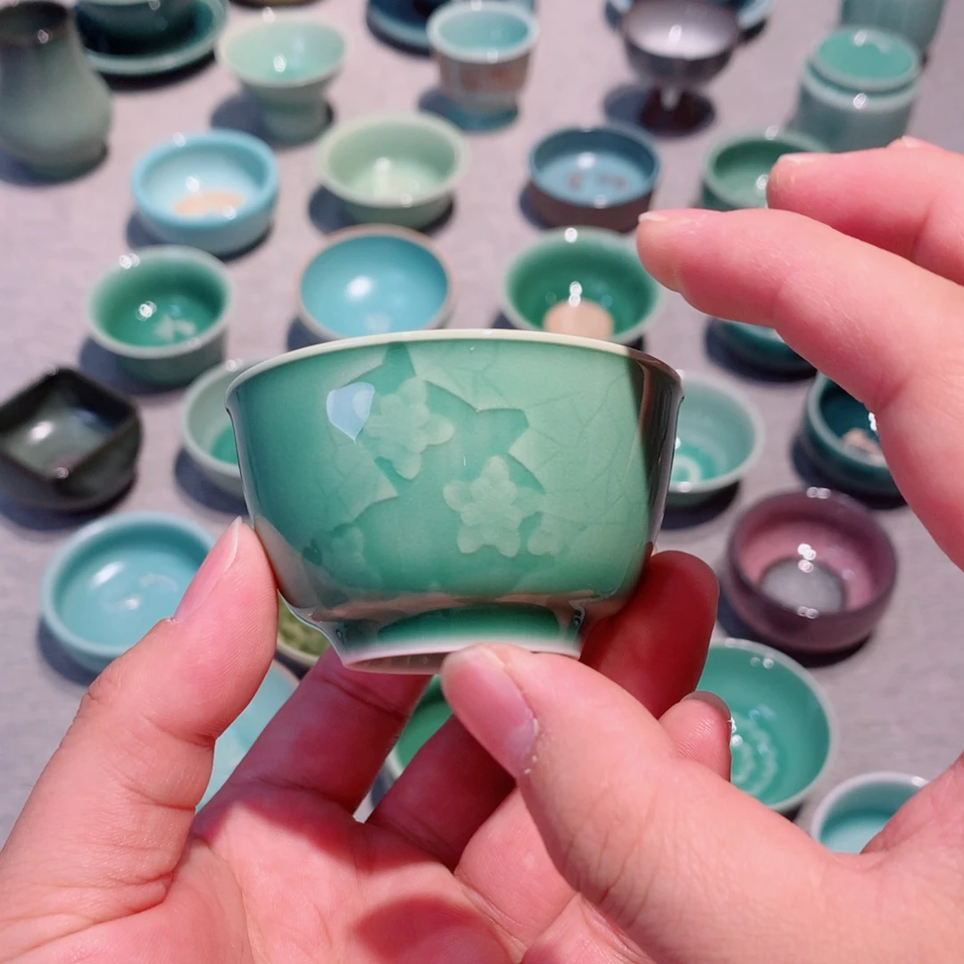游***人龙泉青瓷茶具杯子