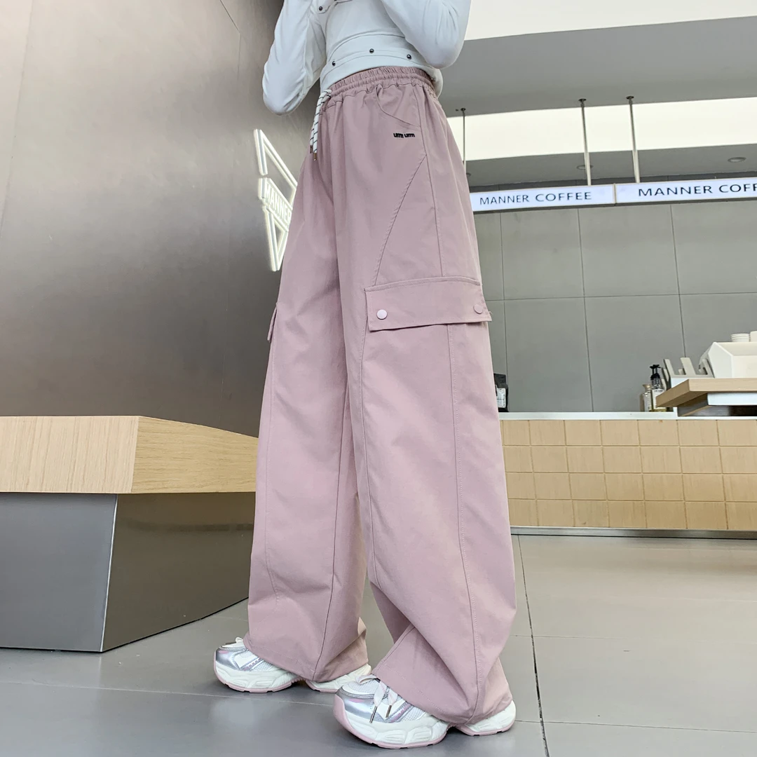 女童春秋款阔腿弯刀长裤2025秋季新款中大童女孩外穿显瘦洋气裤子