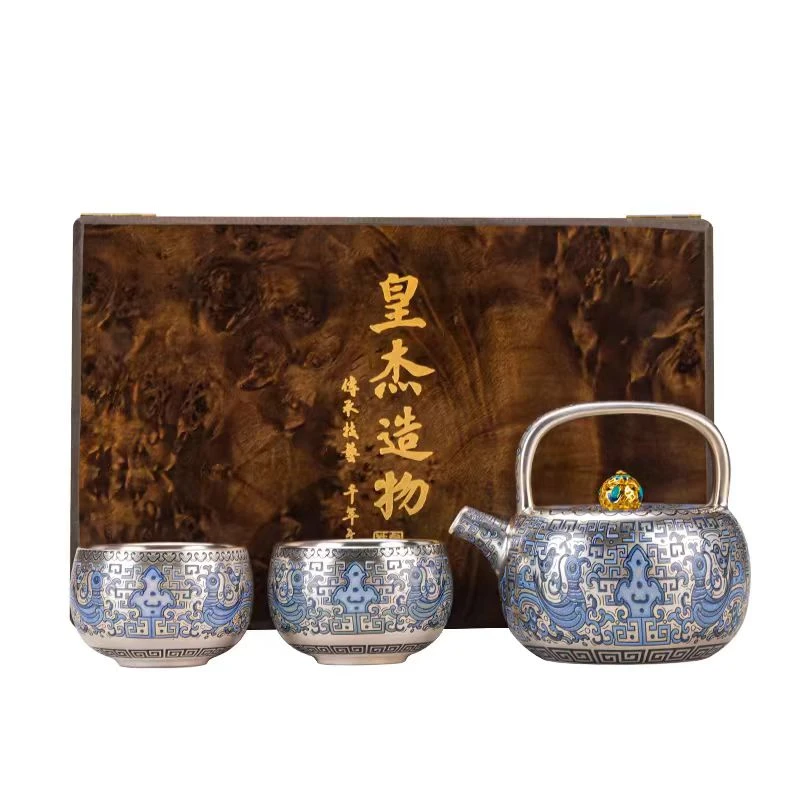 E679-天命玄鸟提梁壶一壶两杯木质礼盒装ZHJ