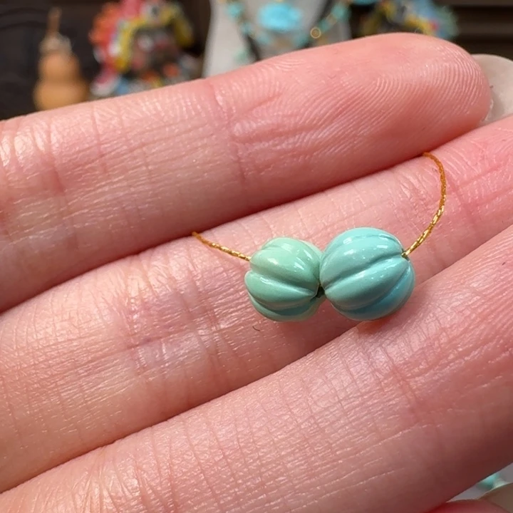 绿松石未镶嵌南瓜珠6.5mm