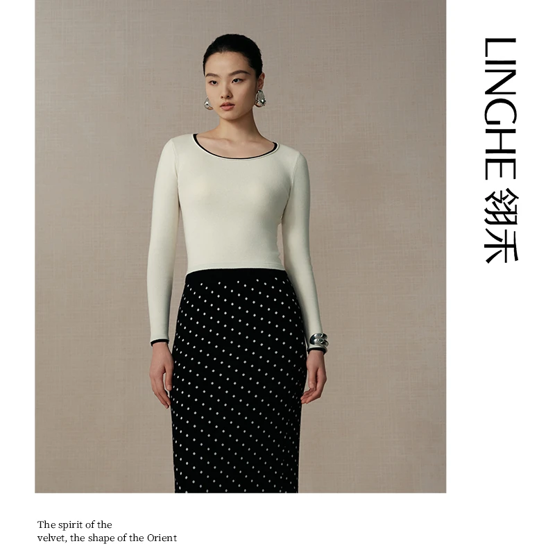 翎禾LINGHE-「海拉尔」长袖圆领针织套头衫时