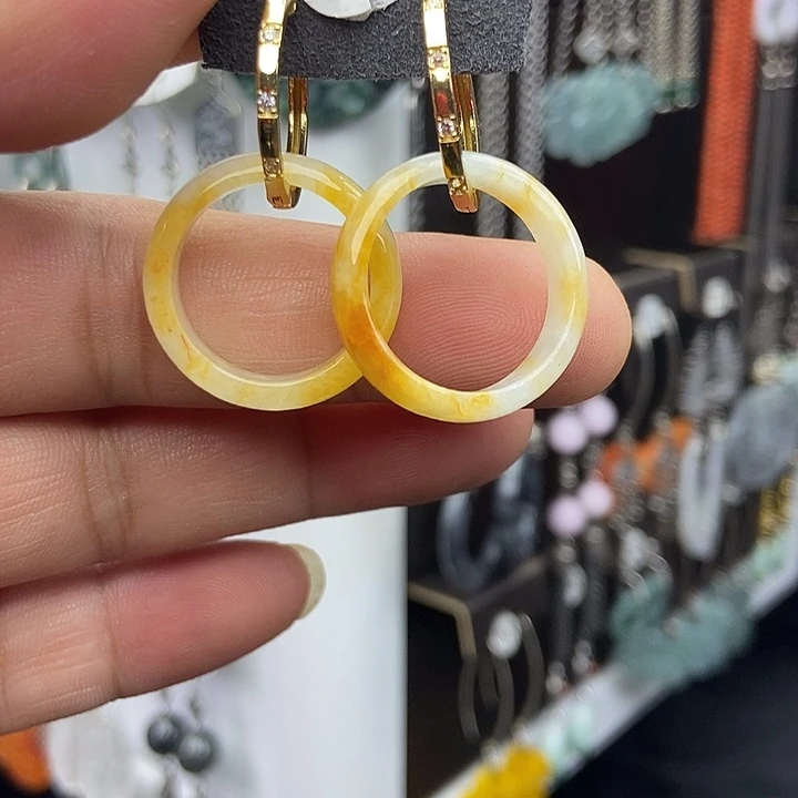翡翠未镶嵌耳饰耳饰