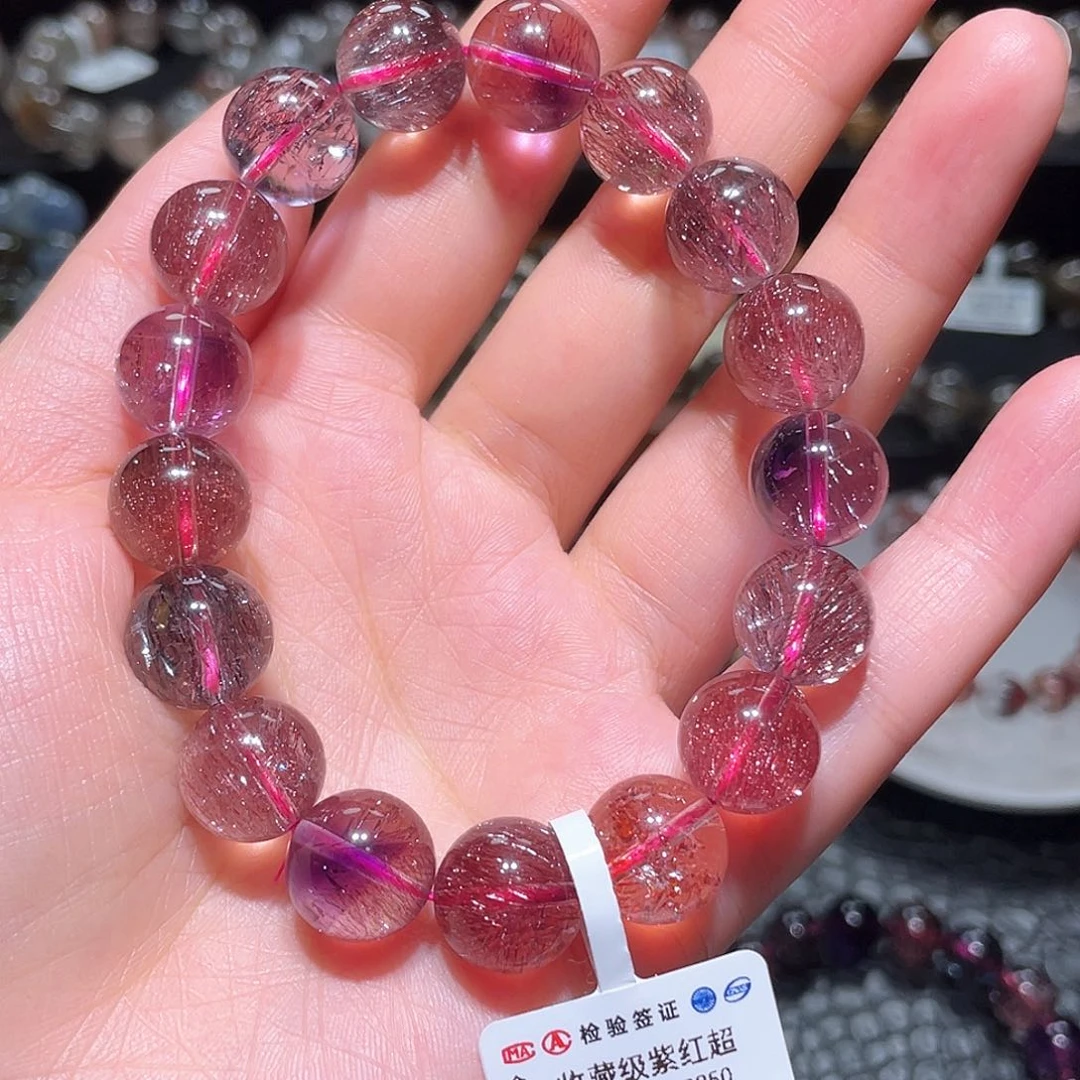 水晶手链未镶嵌超七手链，晶体通透