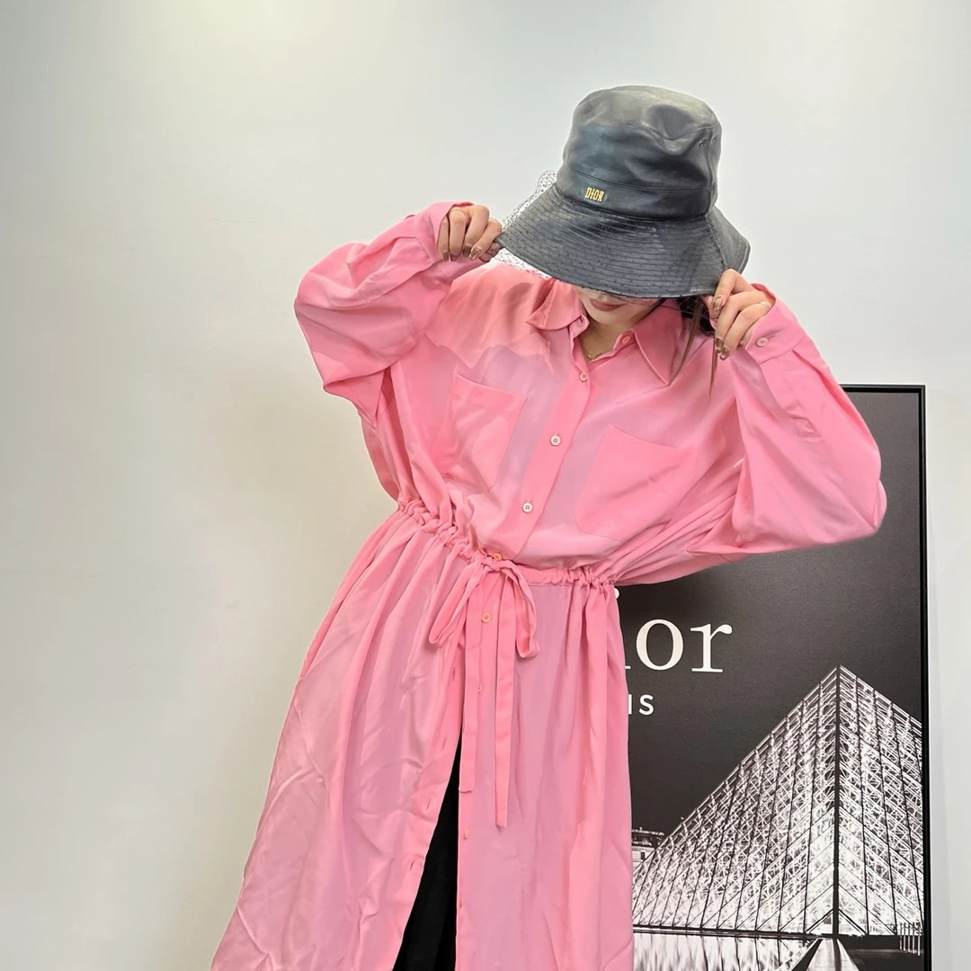 未使用 MIU MIU/缪缪 女士粉色时尚休闲气质系带连衣裙女装159220