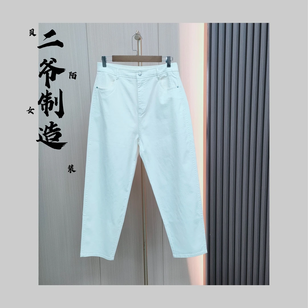 S88020883春夏款后松紧腰九分弹力牛仔裤