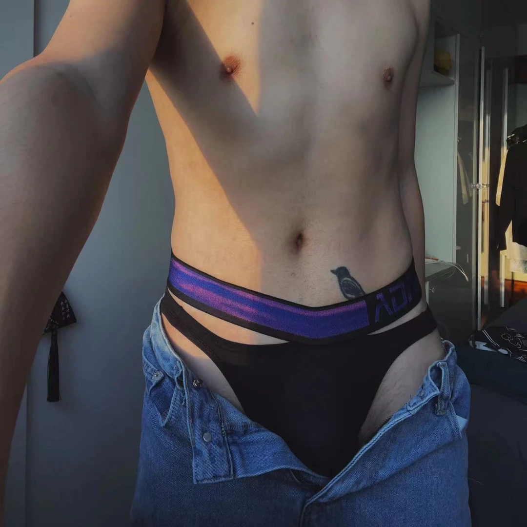 【买家秀系列】男士三角裤射发光腰带内裤莫代尔三角裤黑色内衣