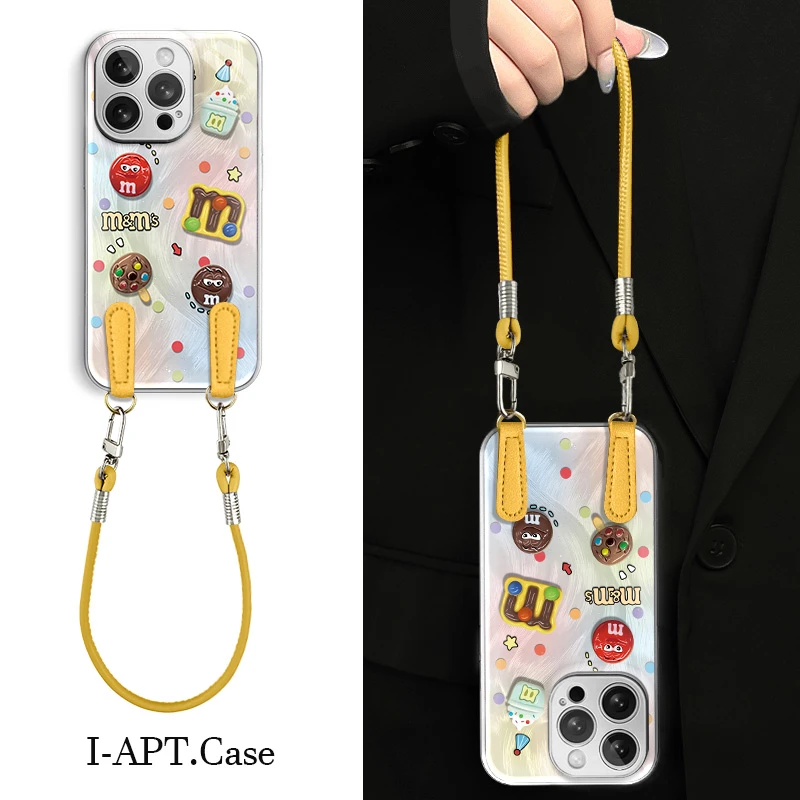 羽纱彩波点M豆水凝玻璃壳适用iPhone苹果16手机壳华为oppo小米viv