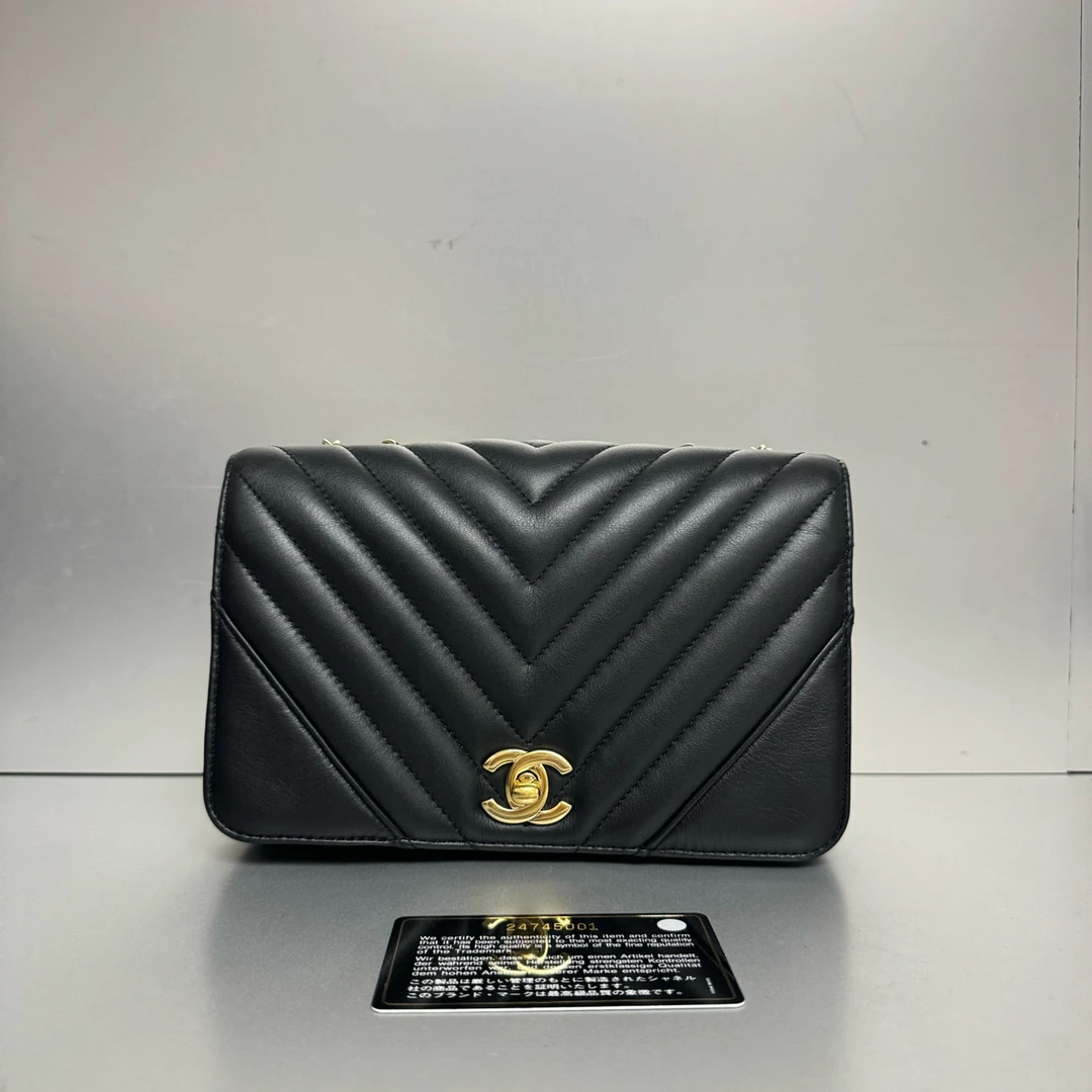 99新 Chanel/香奈儿 香奈儿 V纹牛皮大mini 98新