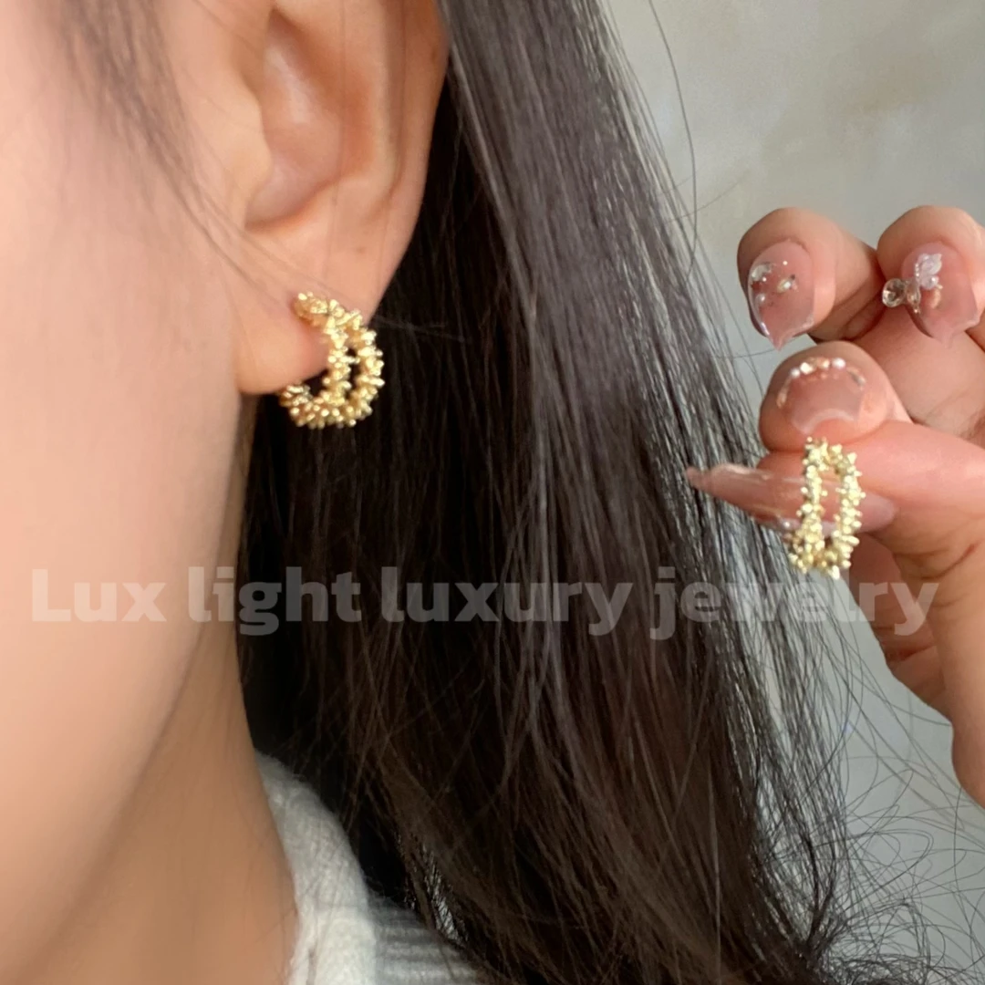 925银耳饰 【彗光】银针小众不规则精致碎银C型简约轻奢气质个性