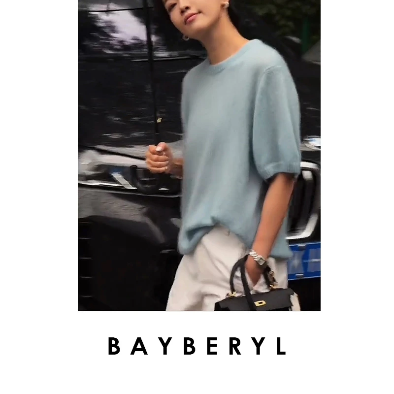 券-BAYBERYL老贝云朵衫*S羊绒柔百搭秋圆领针织衫ZZS5F2403