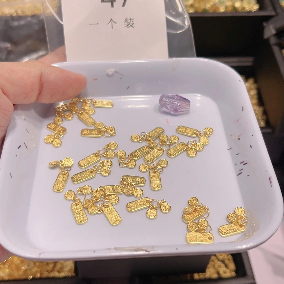 水晶珠宝半成品银S925镀金镶嵌47