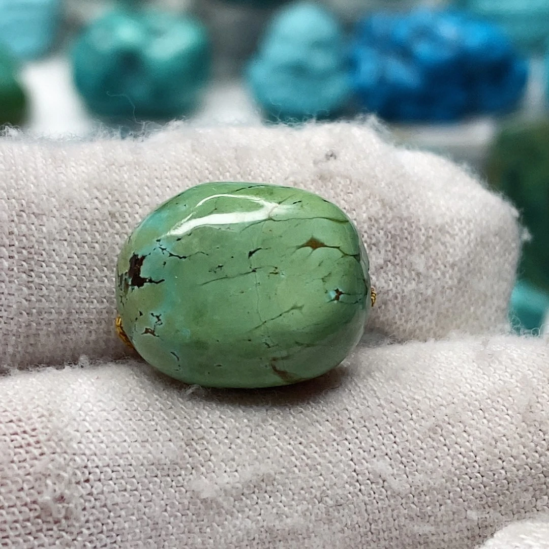 绿松石未镶嵌天然原矿 地大质检