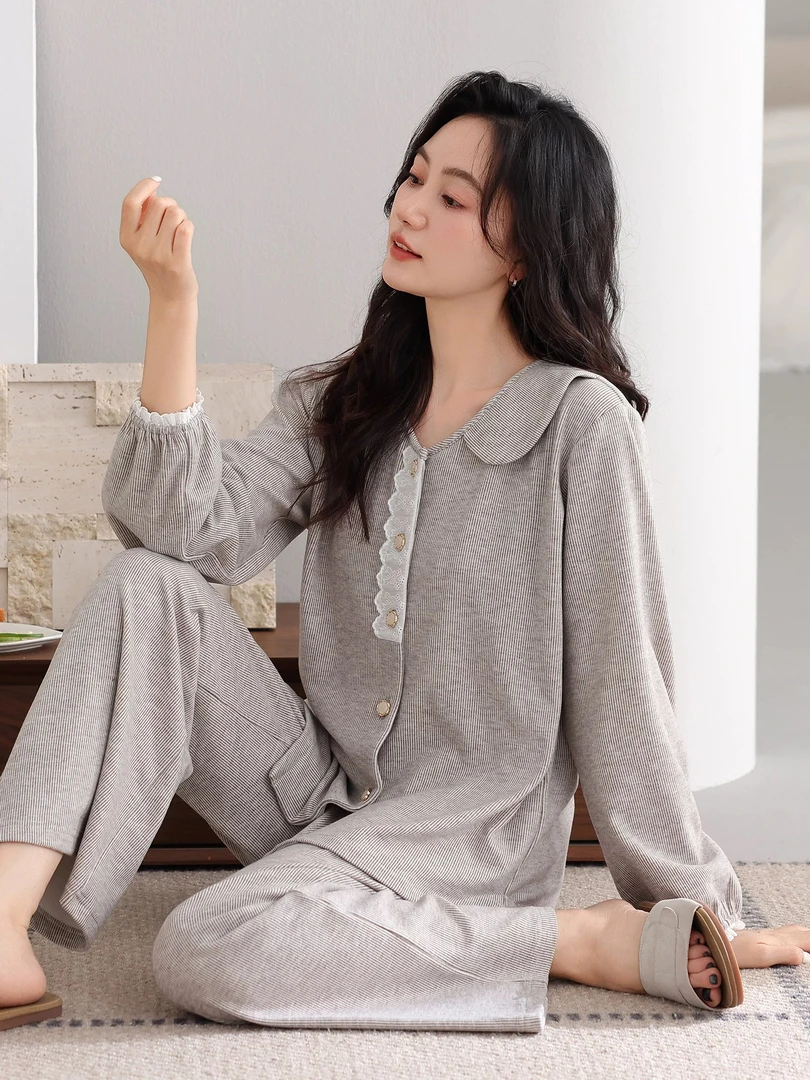 德绒睡衣女2025新款秋冬加厚保暖长袖春秋季薄绒高级感大码家居服