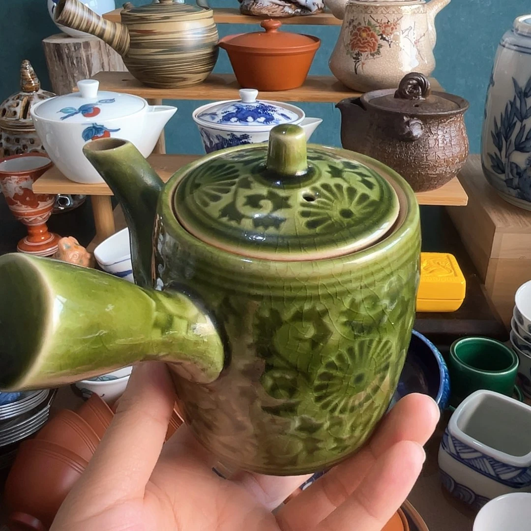 瓷片织布侧把壶一个哦