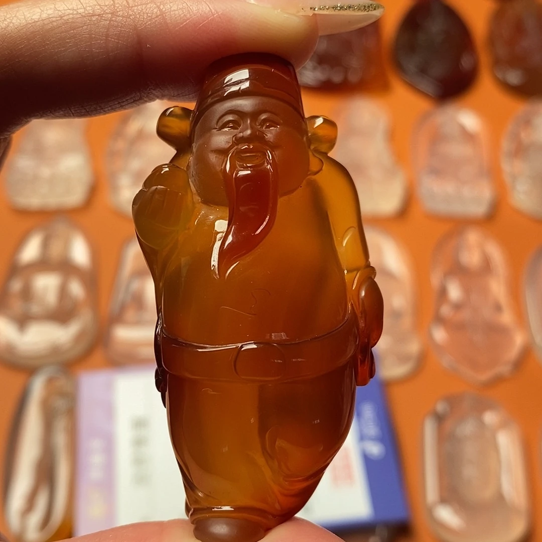 玛瑙/玉髓未镶嵌颈饰立体财爷