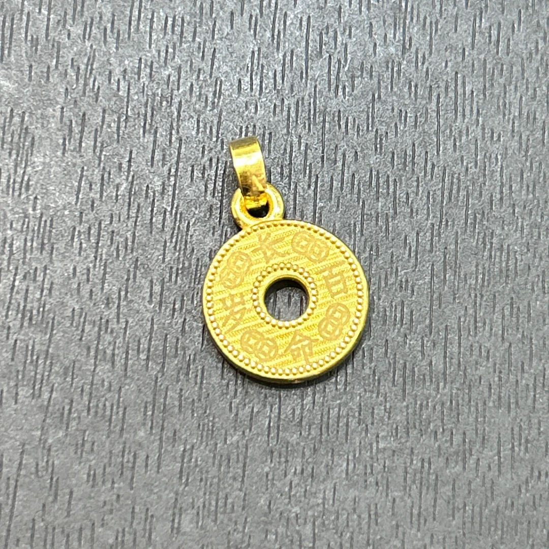 【木子专享】足金999投资金攒黄金拉丝平安扣ZBHJD1524克重多退少补