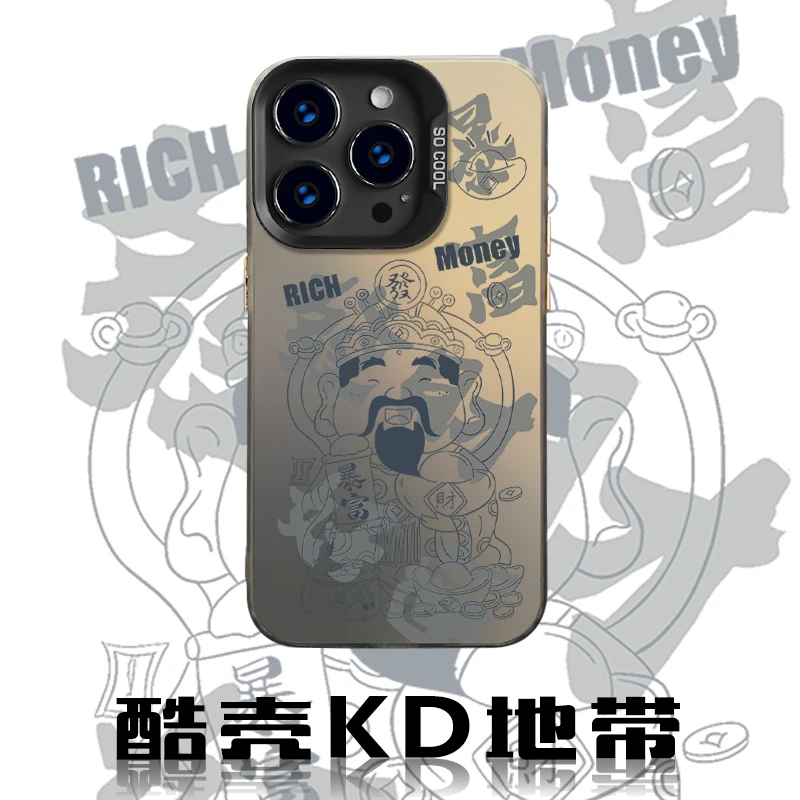好运财神爷-CYH散热创意爆款适用男苹果华为OPPO小米VIVO手机壳