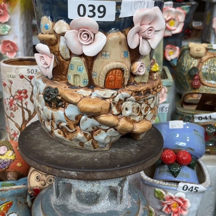 紫砂花盆粗陶材质多肉花盆