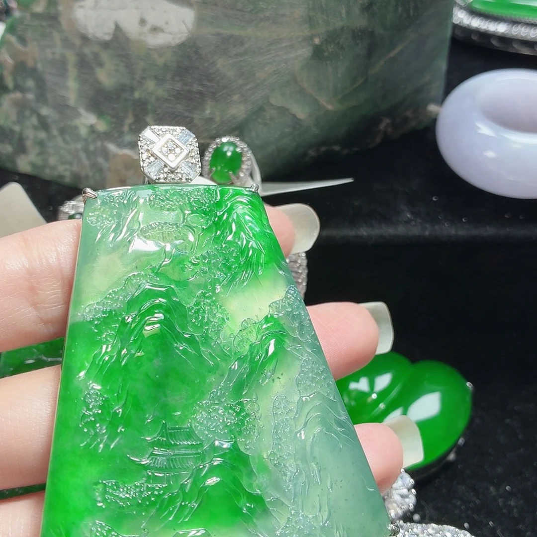 翡翠银S925镶嵌颈饰