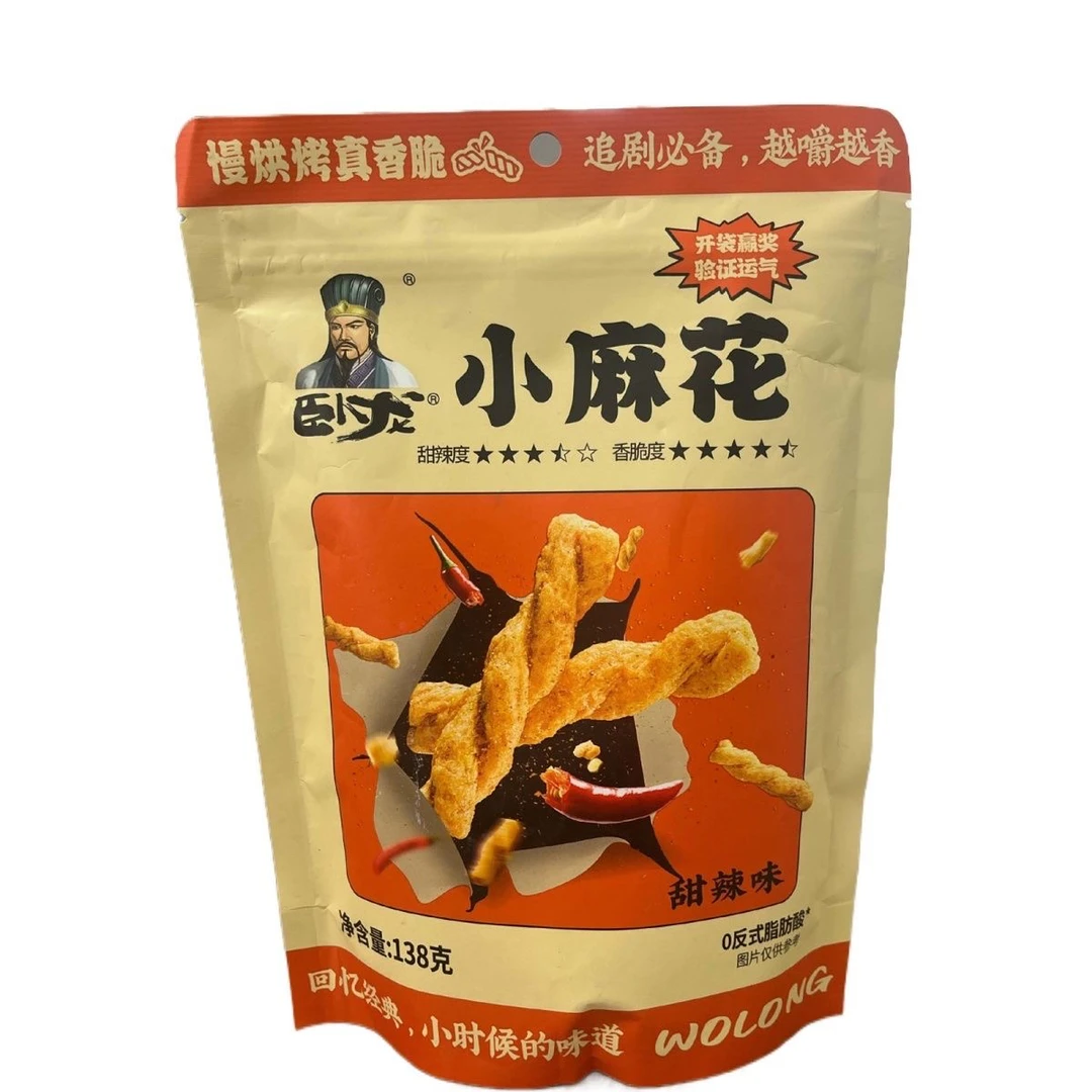 25年4月底到期卧龙甜辣味小麻花五香味猫耳朵138g*10袋