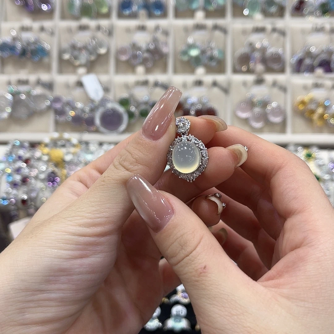 蛇纹石玉银S925镶嵌戒指