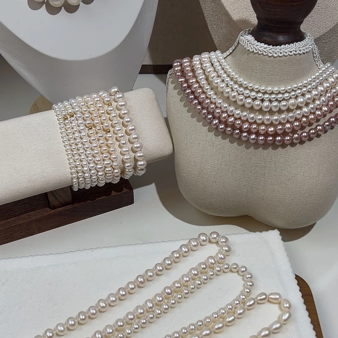 淡水珍珠颈饰银S925镶嵌