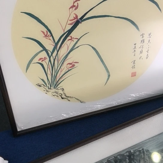国画50×50兰花实木
