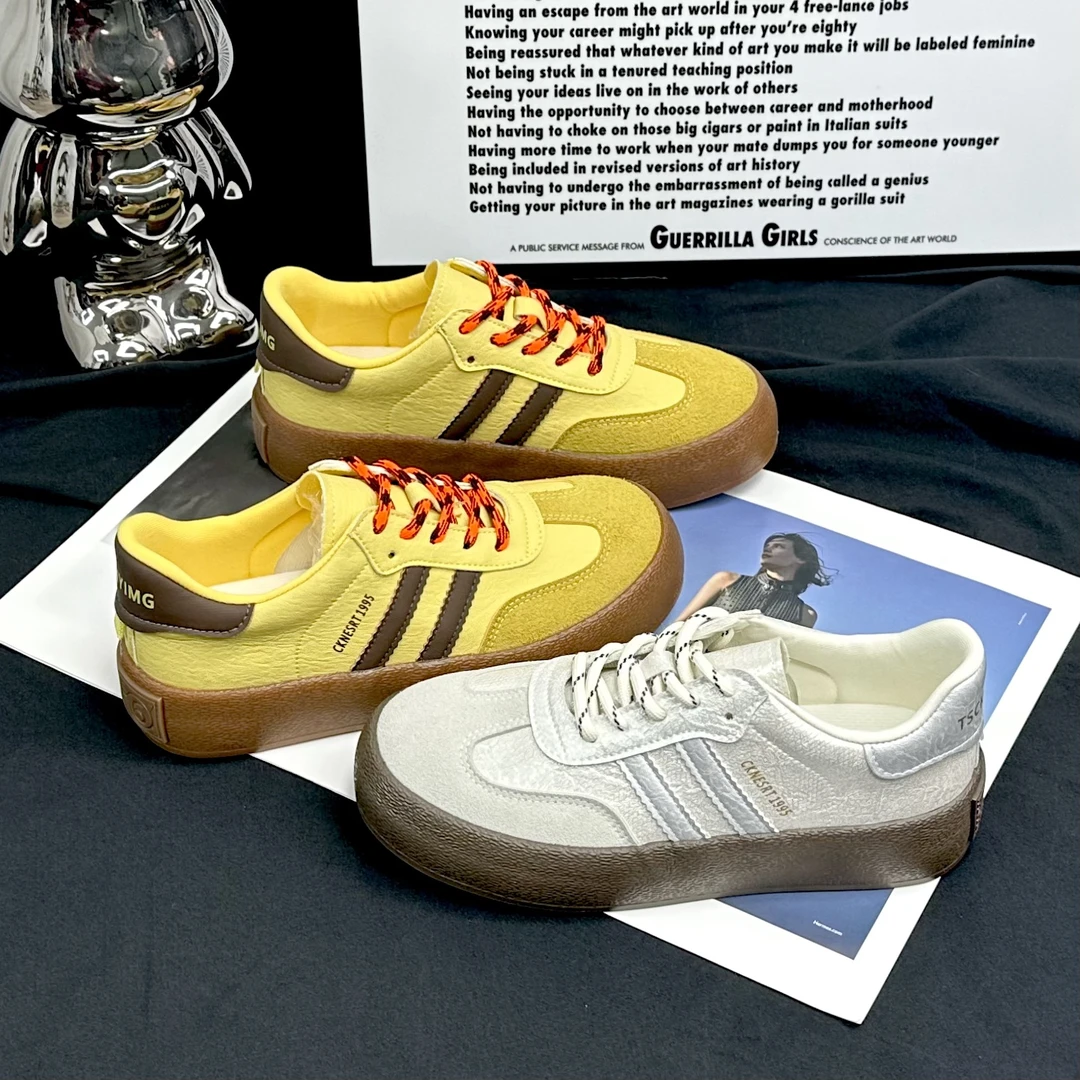 【YU】爆款潮流美拉德休闲鞋学生厚底鞋2025秋冬新款运动时尚板鞋女