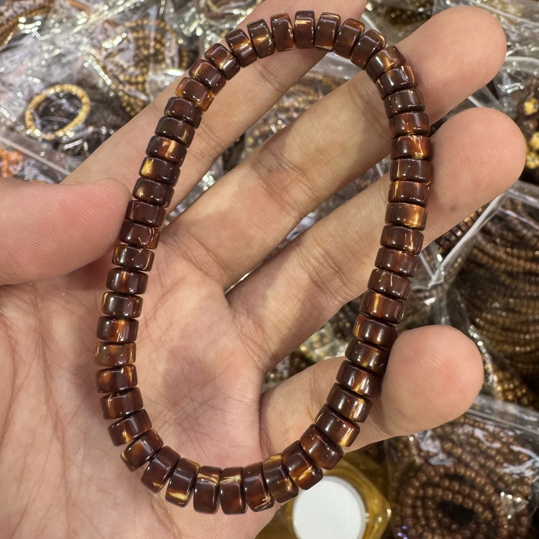 【D8784】“火焰鼠尖”紫金鼠精工片珠手串 7mm 左右纯实心文玩手串