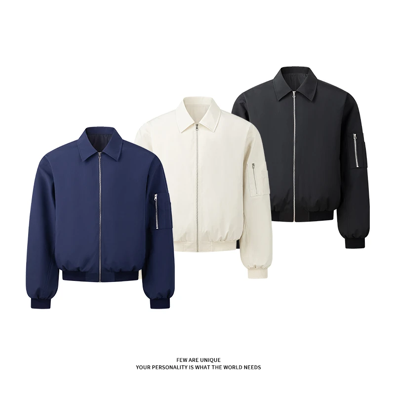 春秋美式教练夹克三防翻领外套拉链设计感宽松潮流休闲男女冲锋衣