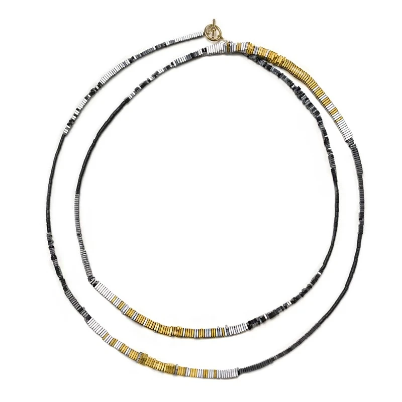 非金属合成锆石吊坠 【琉璃】手工金色银色独特高级感长项链毛衣链