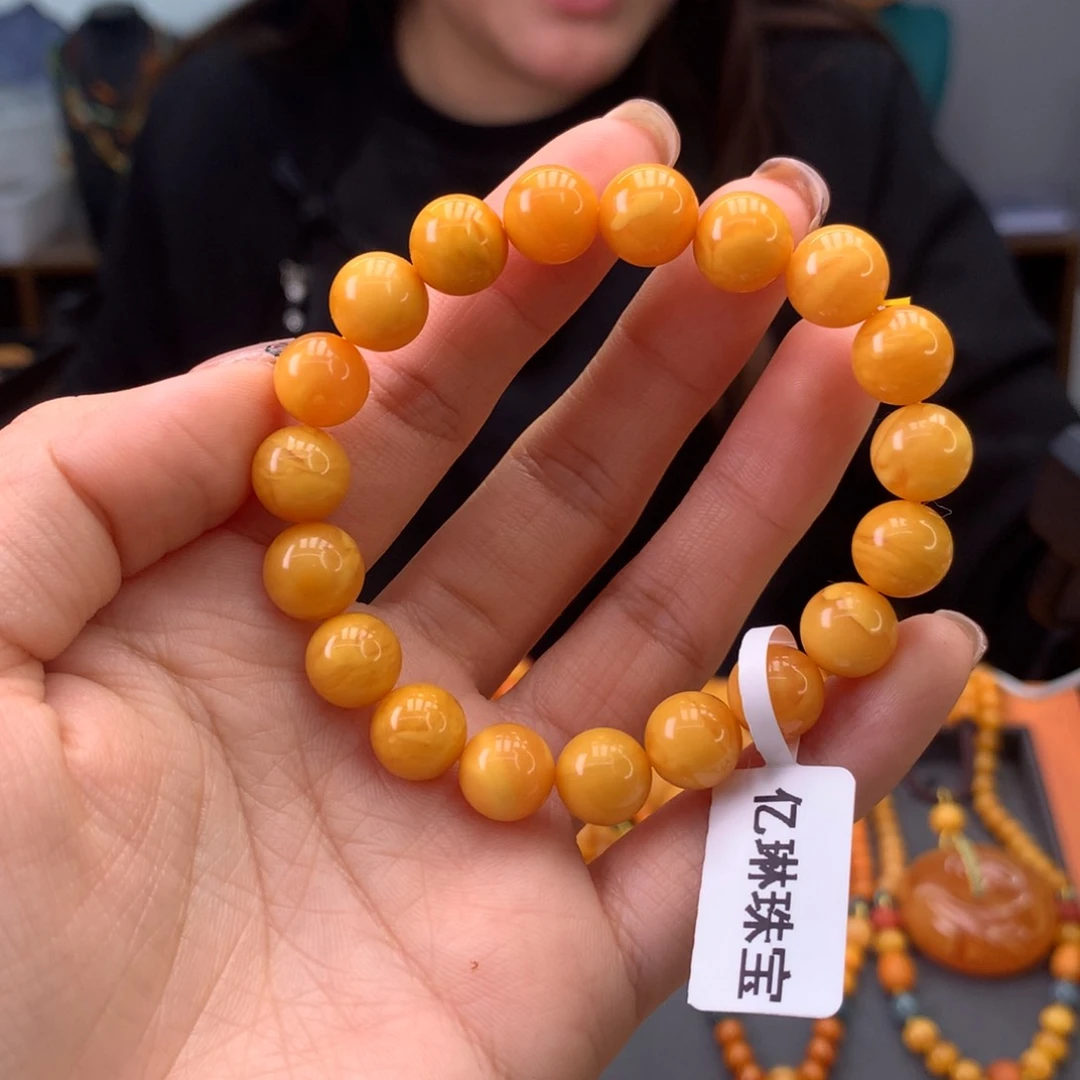 蜜蜡手串未镶嵌天然