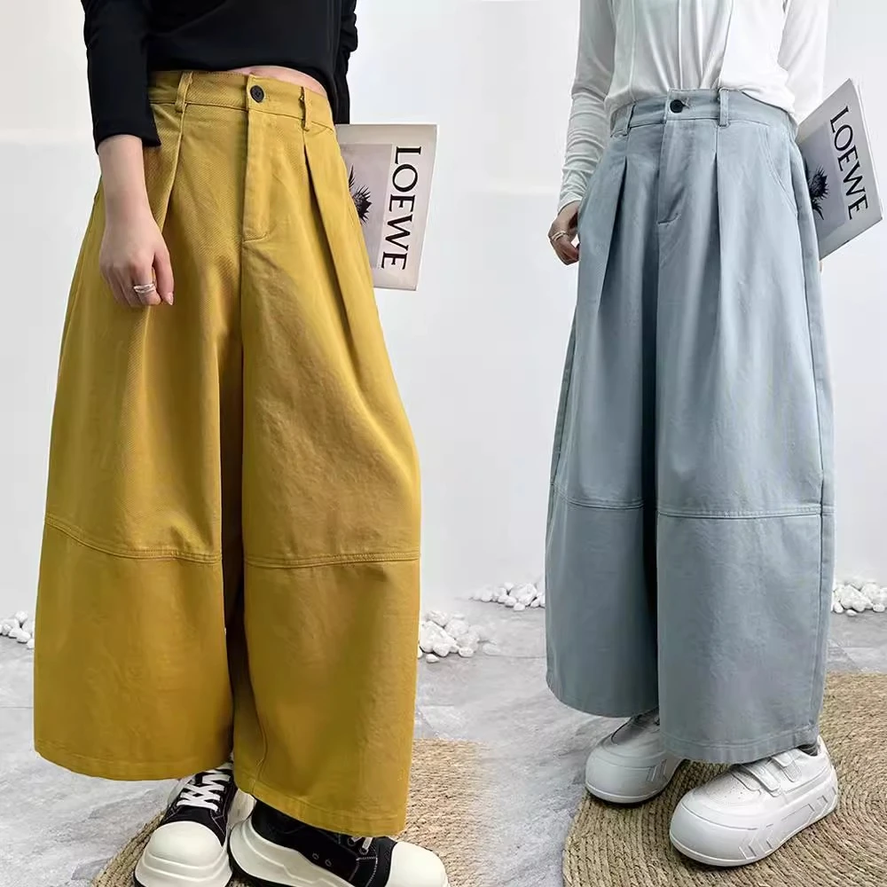 韩系2025春装高腰显瘦灯笼休闲裤女九分宽松加肥阔腿裤山本老爹裤