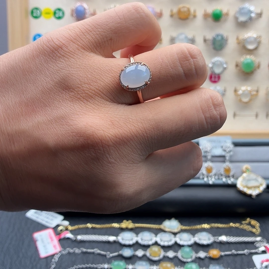 翡翠银S925镶嵌戒指