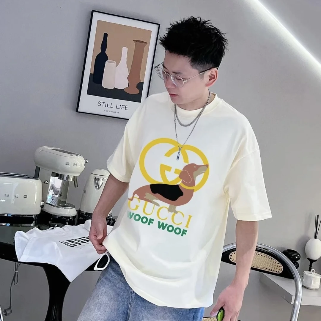 未使用 GUCCI/古驰 男女同款卡通字母印花短袖T恤